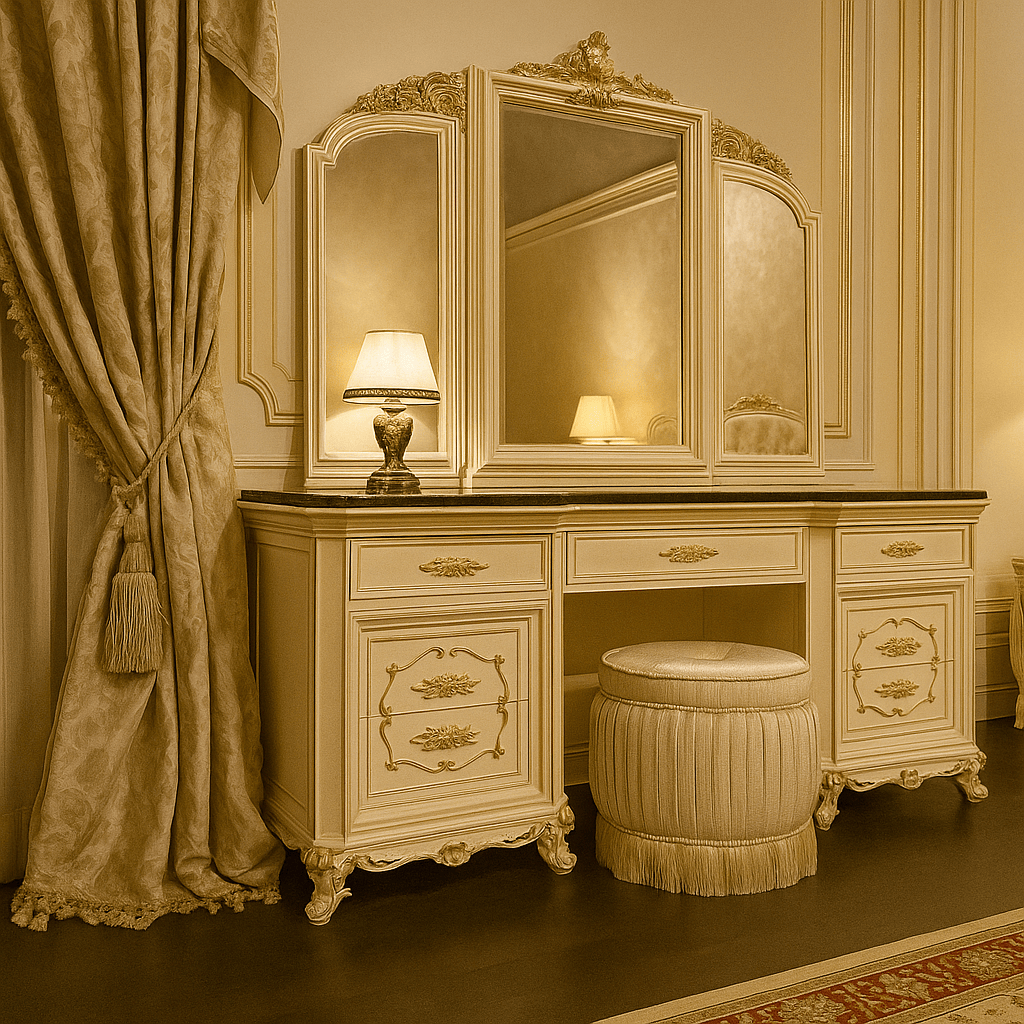 Duchessa Ivory Gold Dressing Table