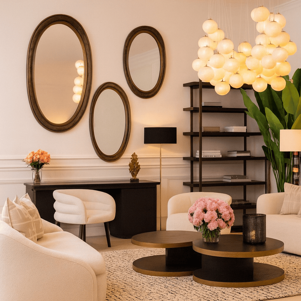 Luxury Bronze Finish Oval Mirror