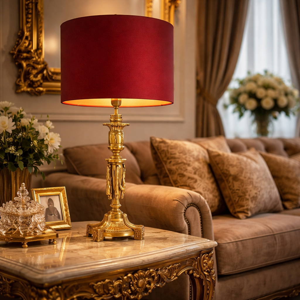 Royal Designer Lamp With Antique Gold Finish