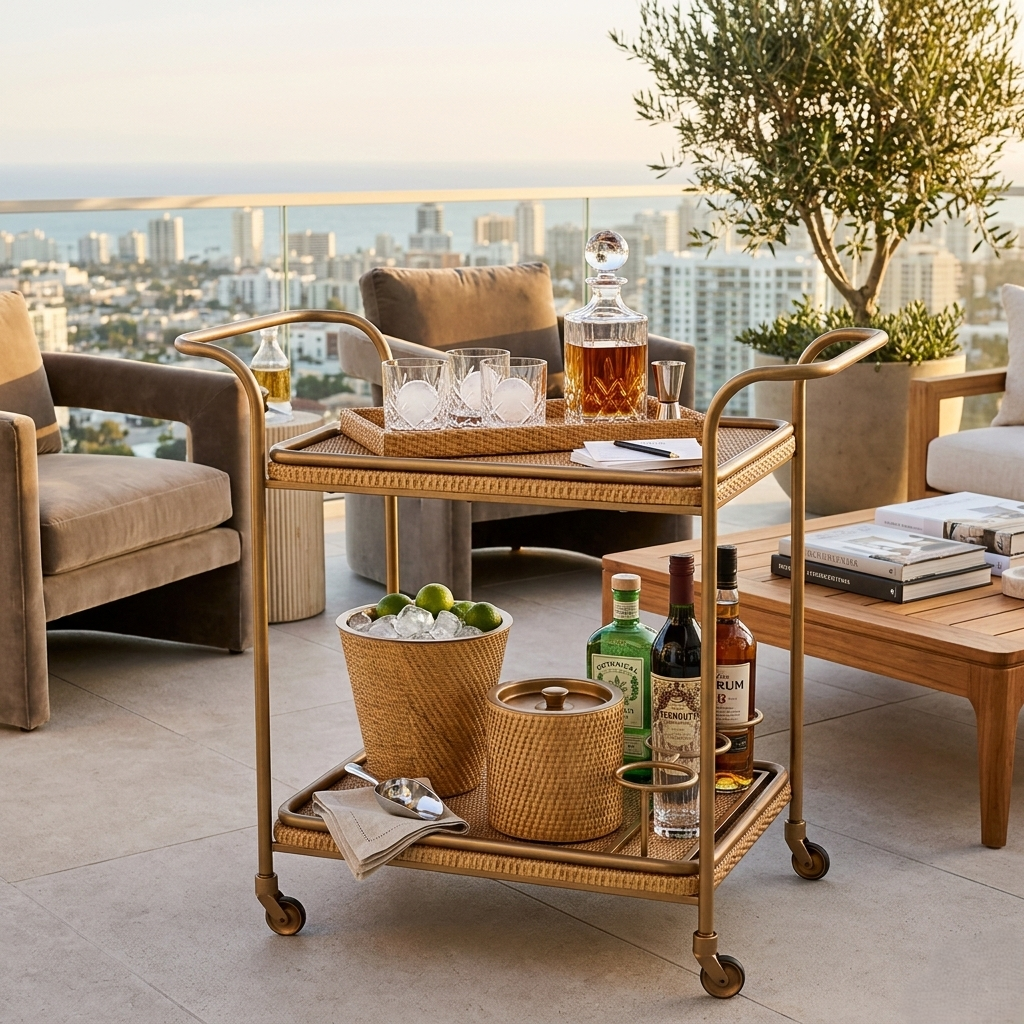 Minimalist Tiered Service Cart